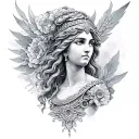 goddess hera straight on  tattoo design idea