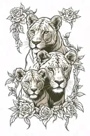 lioness and cub tattoo design idea