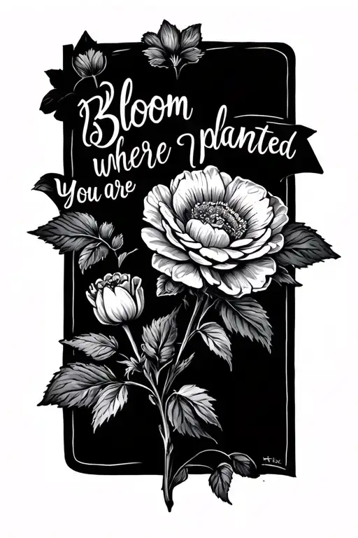 Bloom where you are planted tattoo design idea