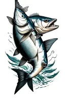 King Mackerel memorial tattoo for dad tattoo design idea