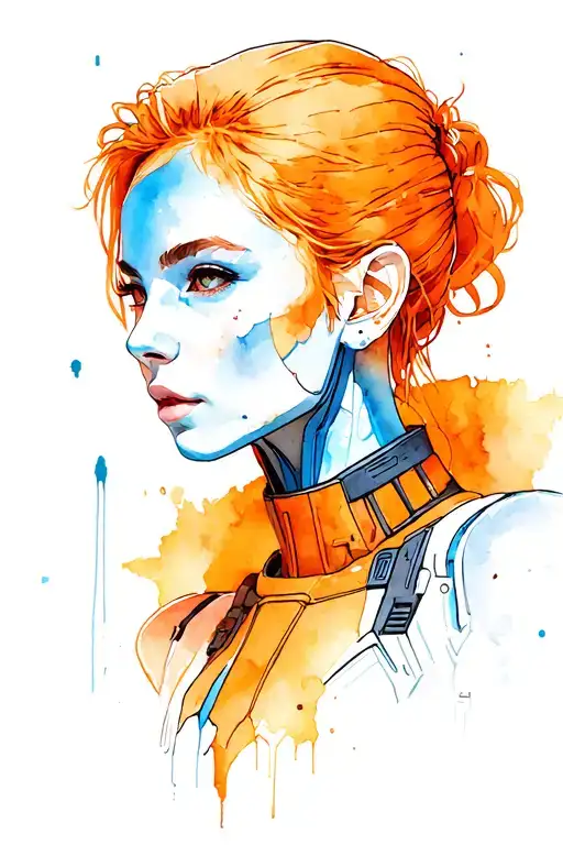 Female Shepard and liara of mass effect mix with star wars tattoo design idea