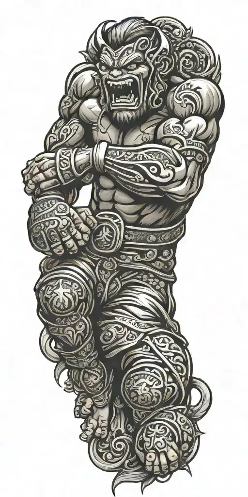 muay thai and Brazilian Jiu Jitsu tattoo design idea