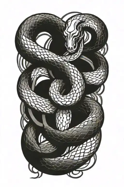 snake wrapping aroud bleeding heart tattoo design idea