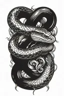 snake wrapping aroud bleeding heart tattoo design idea