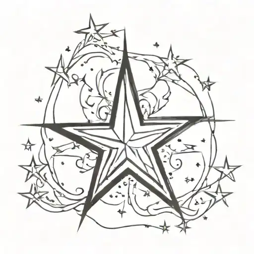 star tattoo dedicated to the rejection of self-harm tattoo design idea