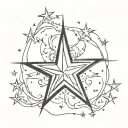 star tattoo dedicated to the rejection of self-harm tattoo design idea