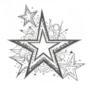 star tattoo dedicated to the rejection of self-harm tattoo design idea