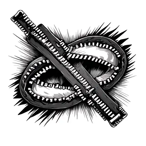 long black and white shaded closed, zipped up zipper tattoo with flashy zipper pull to be placed from mid chest to belly tattoo design idea