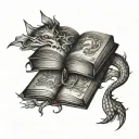 Fantasy Book tattoo design idea