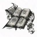 Fantasy Book tattoo design idea