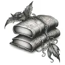 Fantasy Book tattoo design idea