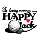 "In loving memory Happy Jack " golf ball and club tattoo design idea