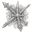 sword, chrome hearts cross tattoo design idea