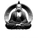 Meditating Monk tattoo design idea