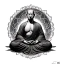 Meditating Monk tattoo design idea