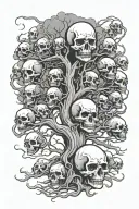 tree full of skulls  tattoo design idea