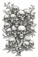tree full of skulls  tattoo design idea
