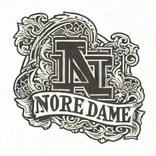 Notre Dame logo with baseball  tattoo design idea