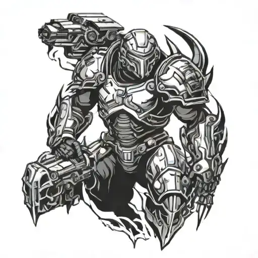 doom slayer tattoo design idea