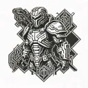 doom slayer tattoo design idea
