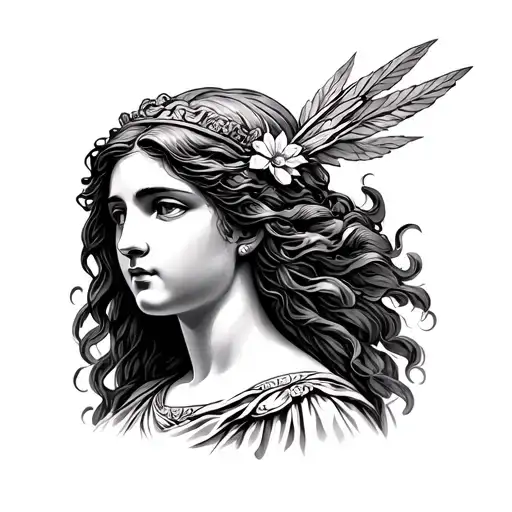Hestia Greek goddess tattoo design idea