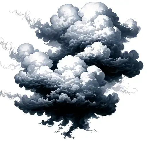 clouds and smoke tattoo design idea