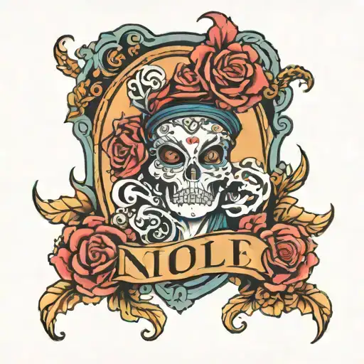 Nicole names side tattoo design idea