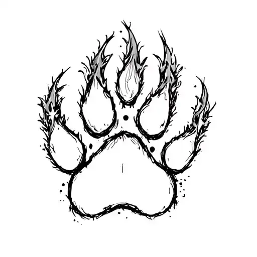 "Kaiser" paw print tattoo design idea