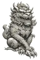 Chinese Foo dog tattoo design idea