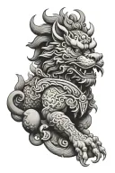 Chinese Foo dog tattoo design idea