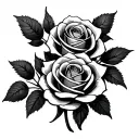 "Even as a shadow. Even as a " three small roses intertwined tattoo design idea