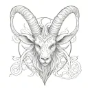 baphomet head tattoo design idea