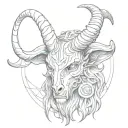 baphomet head tattoo design idea