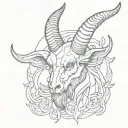 baphomet head tattoo design idea