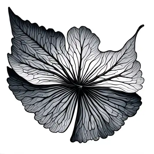 Draw me a tattoo sketch. The base a ginkgo leaf. The interior of the sheet is filled with a pattern of E tattoo design idea