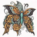 butterfly  Gothic  tattoo design idea