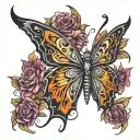 butterfly  Gothic  tattoo design idea