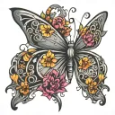butterfly  Gothic  tattoo design idea