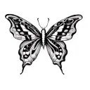 a butterfly with snakes head tattoo design idea