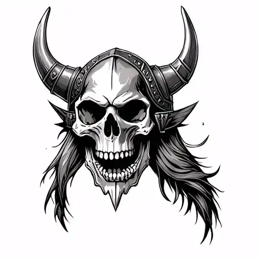 Viking skull tattoo design idea
