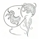 scorpio and taurus zodiac sign tattoo design idea
