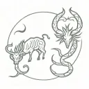 scorpio and taurus zodiac sign tattoo design idea