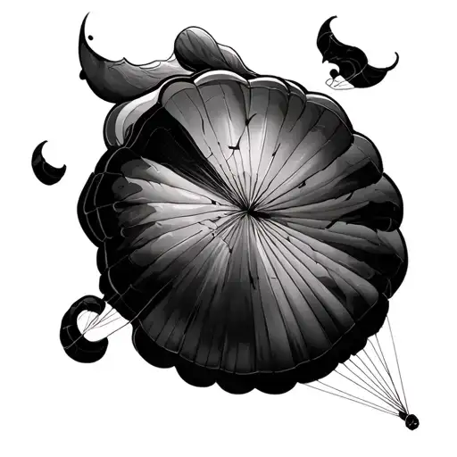 parachute with a creatively beaten number 3 tattoo design idea