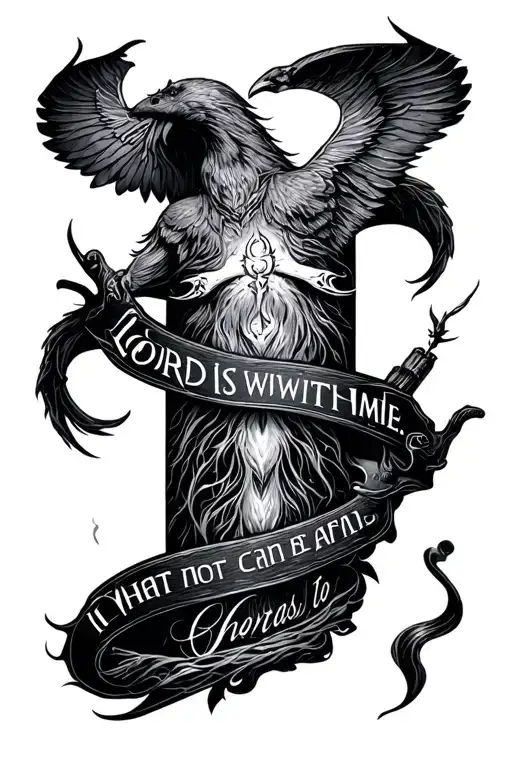 "The lord is with me. I will not be afraid. What can mere mortals do to me?" tattoo design idea