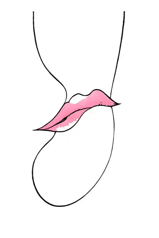 Lip tattoo design idea