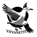 seagull with the name vivianette  tattoo design idea