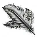 Feather And Bird tattoo design idea