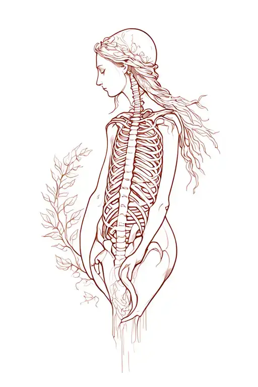 god making eve from rib cage tattoo design idea