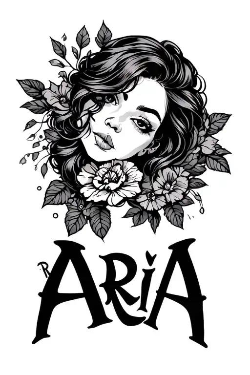 "Aria" life and time tattoo design idea
