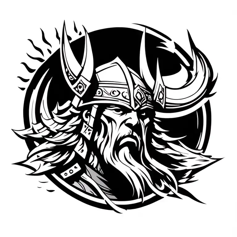 noeud's viking warrior tattoo design idea